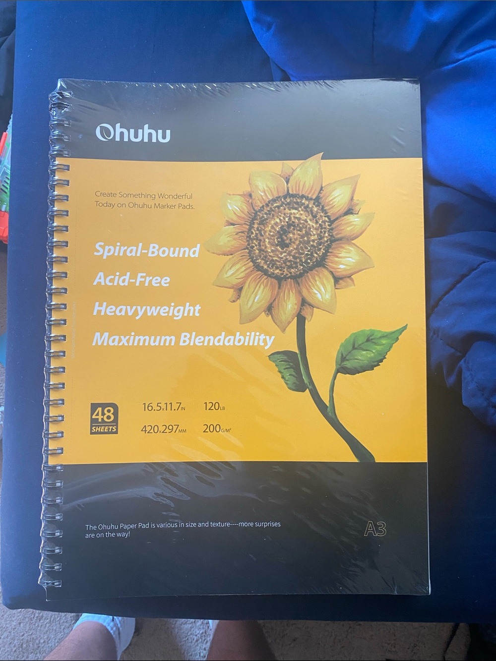 Ohuhu Yellow Sunflower Spiral-Bound Marker Pad